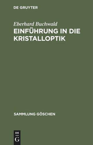 Einführung in die Kristalloptik