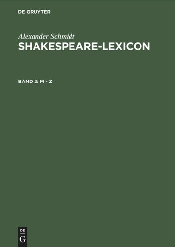 Shakespeare-Lexicon: Band 2 M - Z