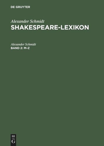 Shakespeare-Lexicon: Band 2 M - Z