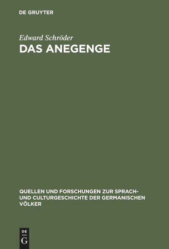 Das Anegenge: Eine litterarhistorische Untersuchung