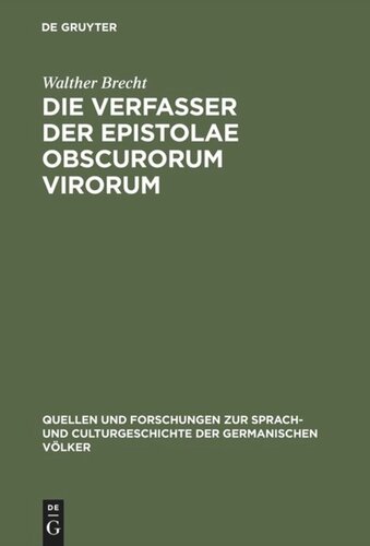 Die Verfasser der Epistolae obscurorum virorum