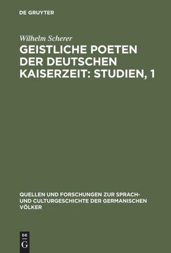 Geistliche Poeten der deutschen Kaiserzeit: Studien, 1: Zu Genesis und Exodus