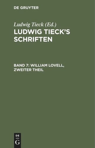 Ludwig Tieck’s Schriften: Band 7 William Lovell, Zweiter Theil