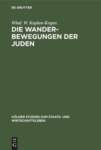 Die Wanderbewegungen der Juden