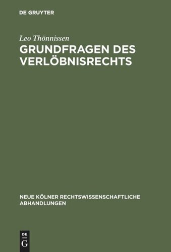 Grundfragen des Verlöbnisrechts