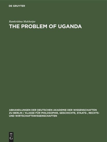 The Problem of Uganda: A Study in Acculturation