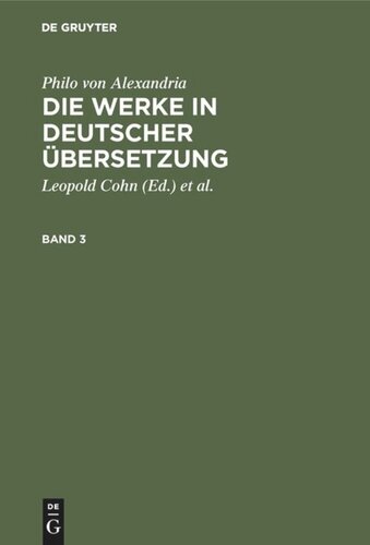 Die Werke in deutscher Übersetzung: Band 3