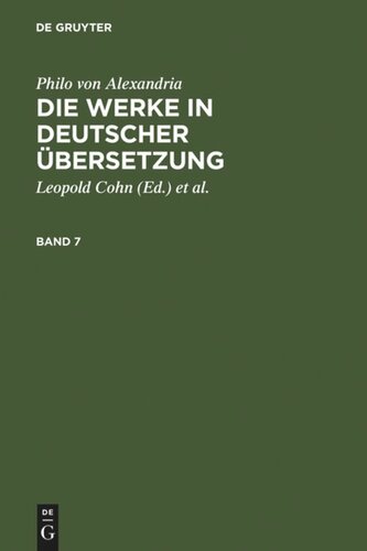 Die Werke in deutscher Übersetzung: Band 7