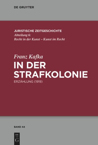 In der Strafkolonie: Erzählung (1919)