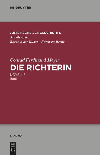 Die Richterin: Novelle 1885