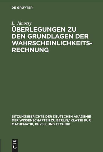 Überlegungen zu den Grundlagen der Wahrscheinlichkeitsrechnung