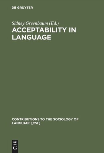 Acceptability in Language