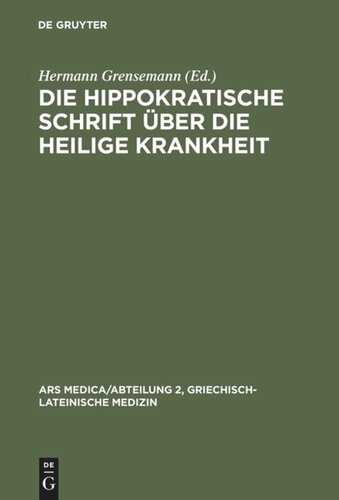 Die hippokratische Schrift  Über die heilige Krankheit