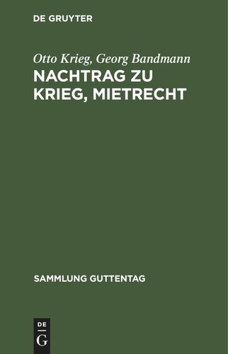 Nachtrag zu Krieg, Mietrecht