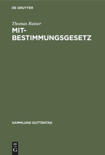 Mitbestimmungsgesetz: Kommentar