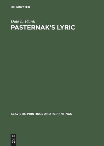 Pasternak's lyric: A study of sound and imagery