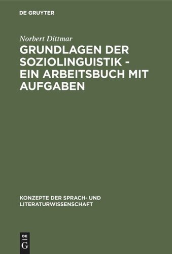 Grundlagen der Soziolinguistik - Ein Arbeitsbuch mit Aufgaben