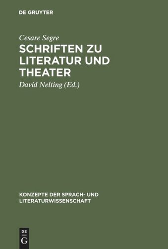 Schriften zu Literatur und Theater