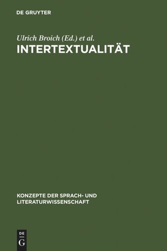 Intertextualität: Formen, Funktionen, anglistische Fallstudien