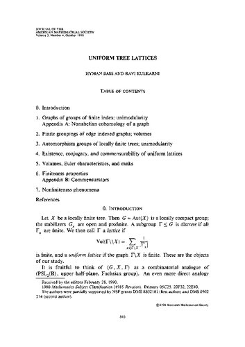 UNIFORM TREE LATI1CES