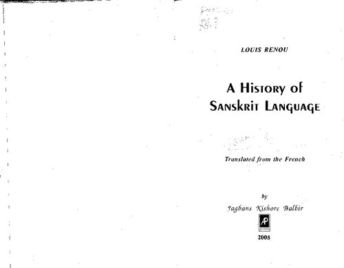 A History of Sanskrit Language