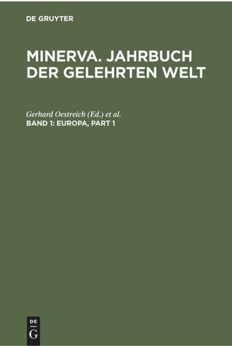 Minerva. Jahrbuch der gelehrten Welt: Band 1 Europa