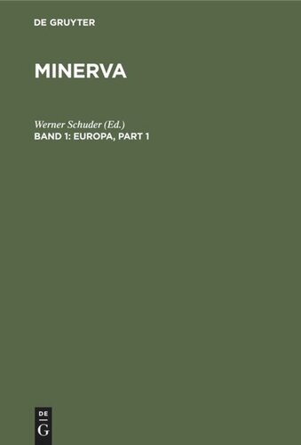 Minerva. Jahrbuch der gelehrten Welt: Band 1 Europa