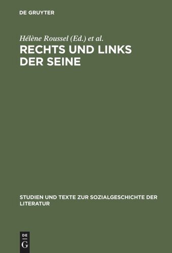 Rechts und links der Seine: Pariser Tageblatt und Pariser Tageszeitung 1933-1940