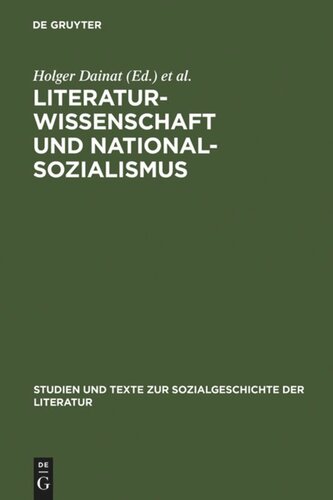 Literaturwissenschaft und Nationalsozialismus