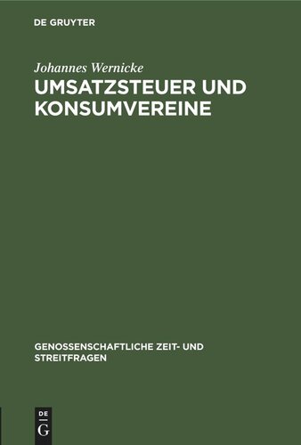 Umsatzsteuer und Konsumvereine