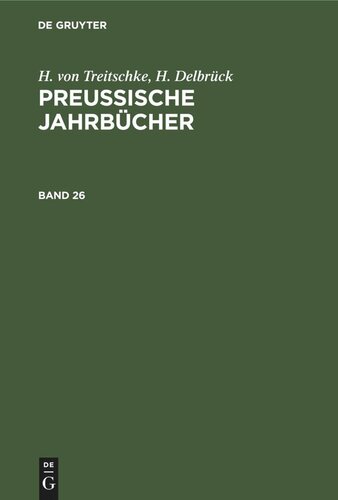 Preußische Jahrbücher: Band 26