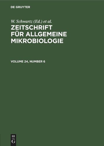 Zeitschrift für Allgemeine Mikrobiologie: Volume 24, Number 6