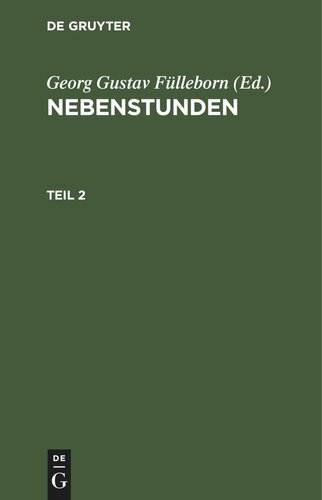 Nebenstunden: Teil 2