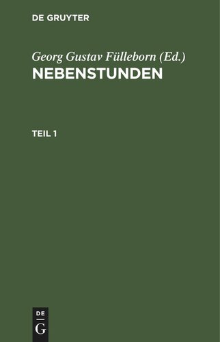 Nebenstunden: Teil 1