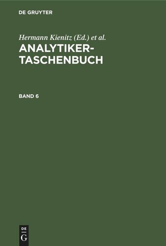 Analytiker-Taschenbuch: Band 6