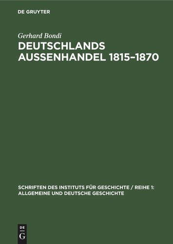 Deutschlands Aussenhandel 1815–1870