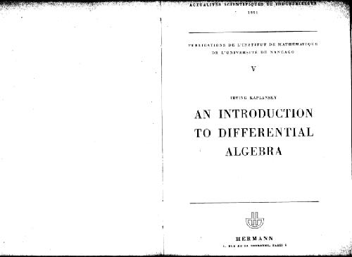 Introduction to differential algebra