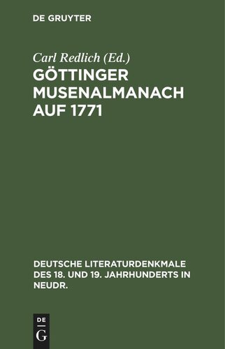 Göttinger Musenalmanach auf 1771