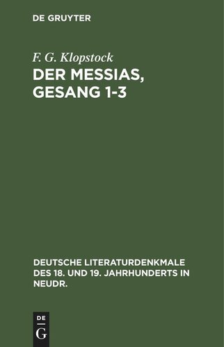 Der Messias, Gesang 1-3