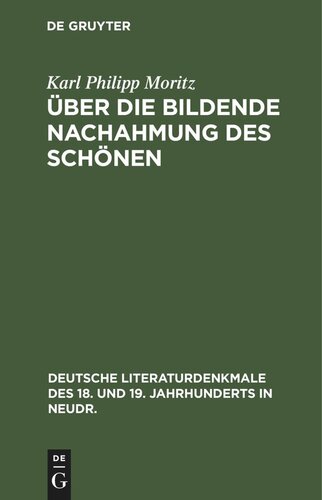 Über die Bildende Nachahmung des Schönen