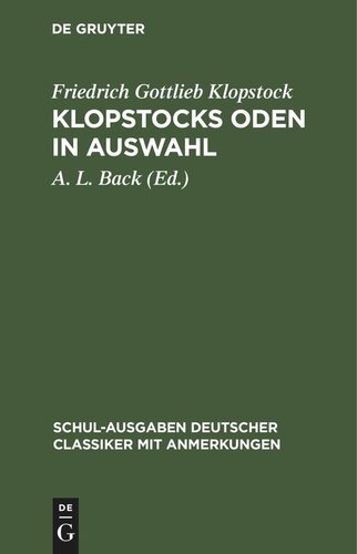 Klopstocks Oden in Auswahl