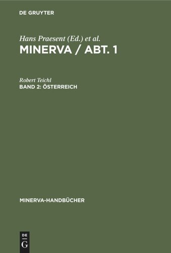 MINERVA / Abt. 1: Band 2 Österreich