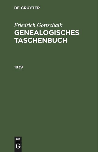 Genealogisches Taschenbuch: 1839