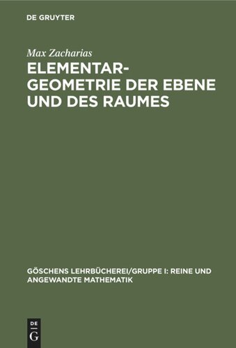 Elementargeometrie der Ebene und des Raumes