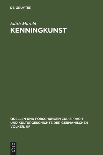 Kenningkunst: Ein Beitrag zu einer Poetik der Skaldendichtung