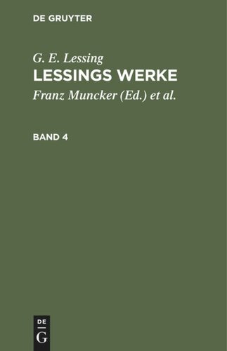 Lessings Werke: Band 4