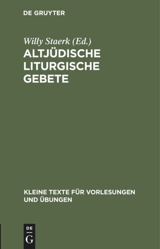 Altjüdische liturgische Gebete