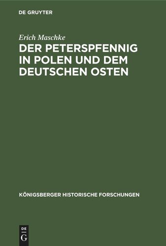 Der Peterspfennig in Polen und dem deutschen Osten