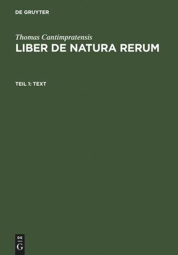 Liber de natura rerum: Teil 1 Text