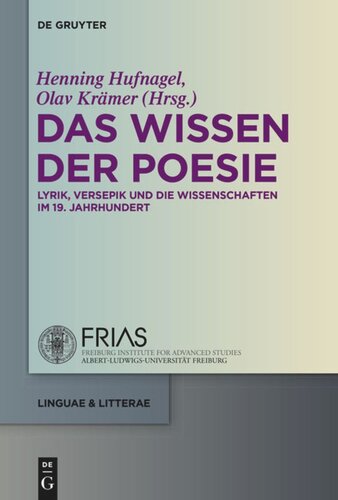 Das Wissen der Poesie: Lyrik, Versepik und die Wissenschaften im 19. Jahrhundert